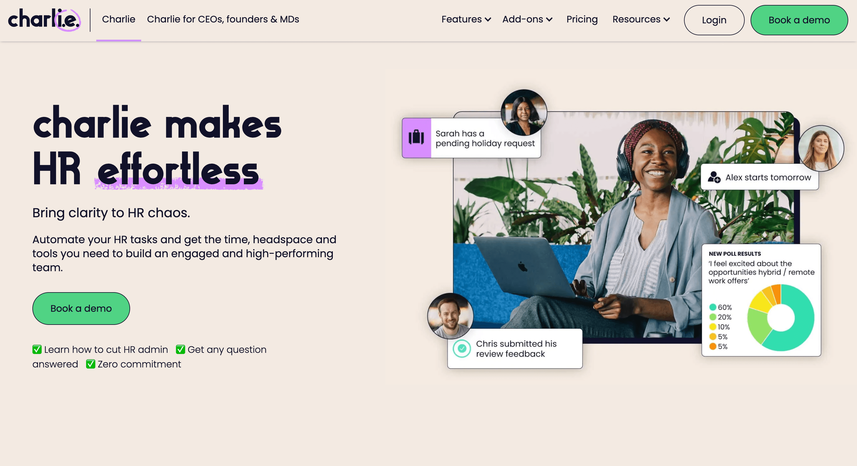 CharlieHR landing page