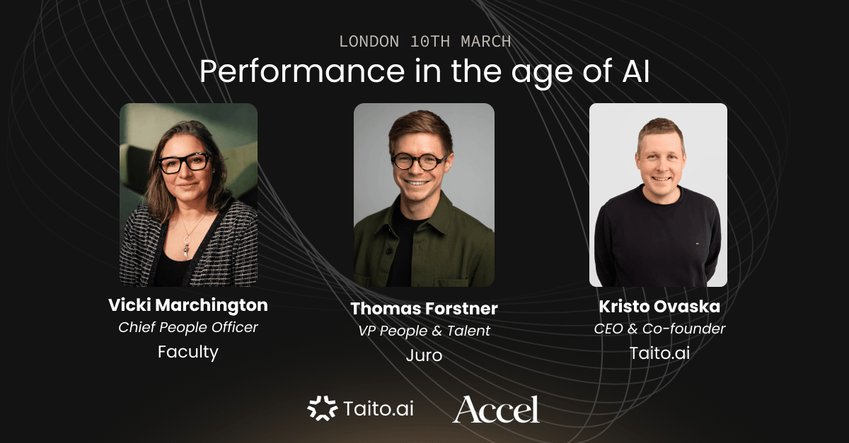 Performance in the age of AI - London 10th March - event poster