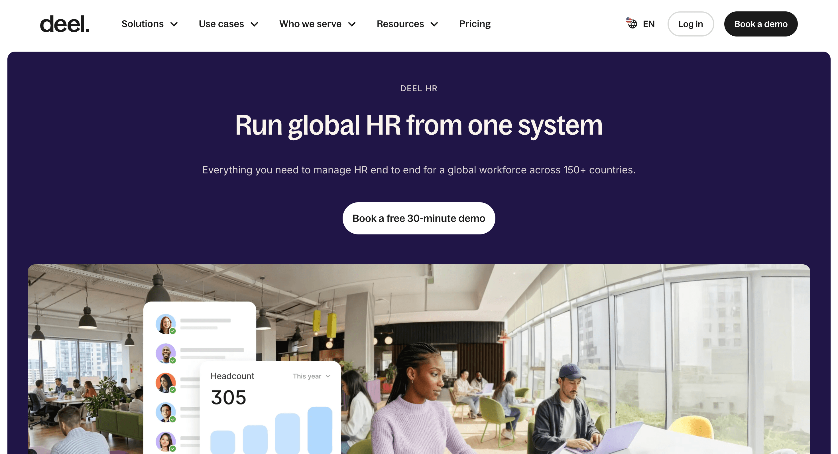 Deel HR landing page