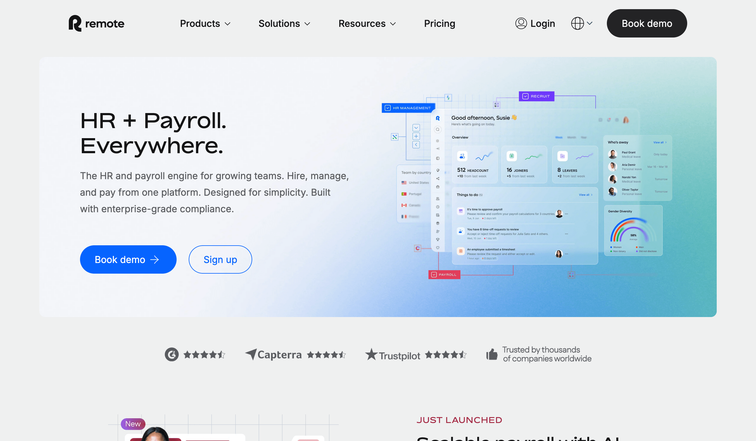 Remote landing page