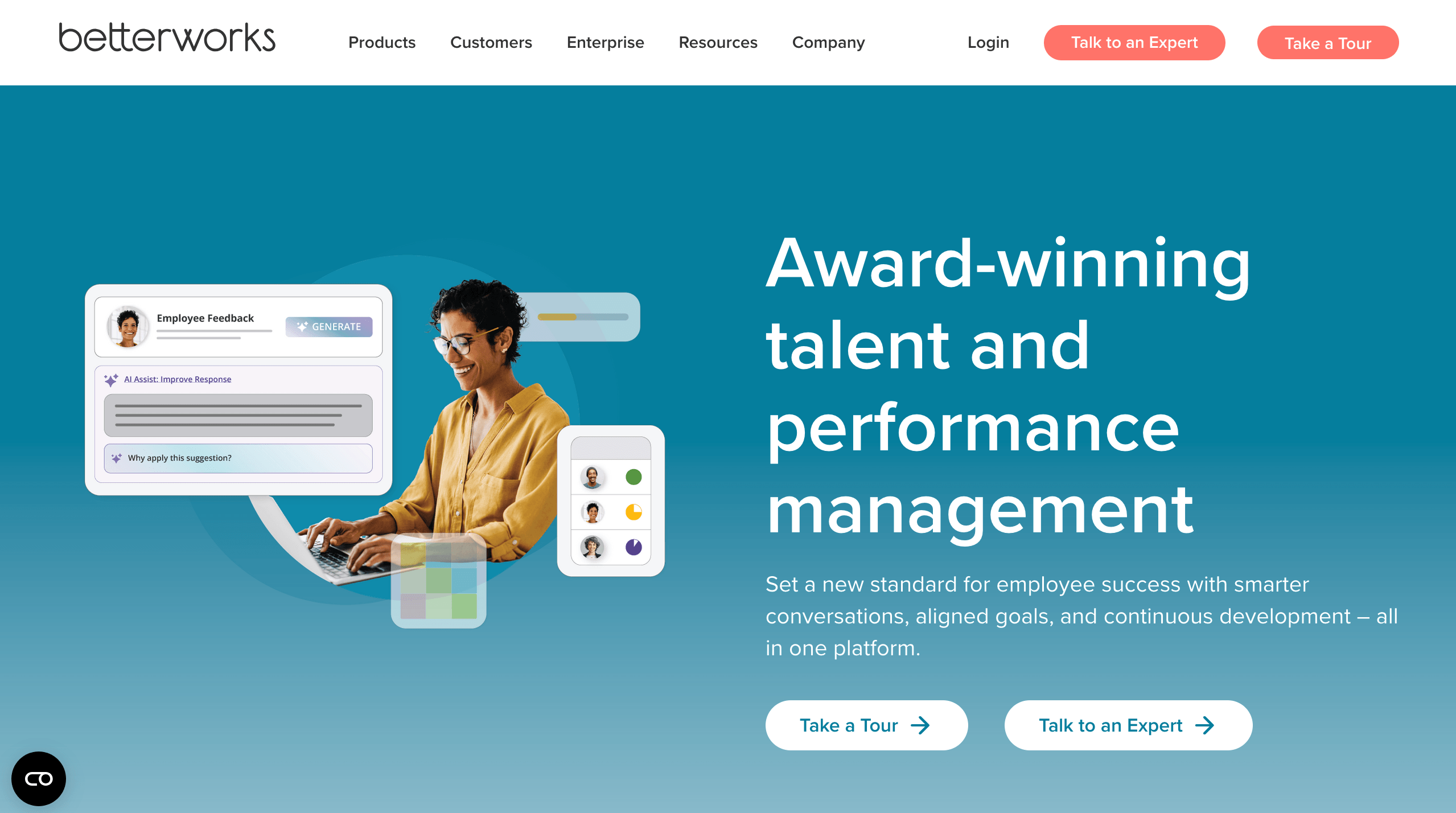 Betterworks is an enterprise OKR and performance management platform for aligning goals and tracking organizational outcomes