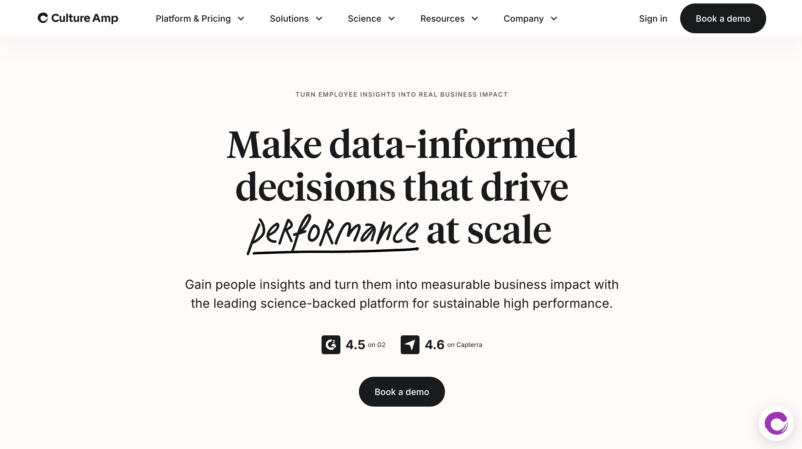 CultureAmp is an employee engagement and analytics platform that helps companies collect feedback and measure performance