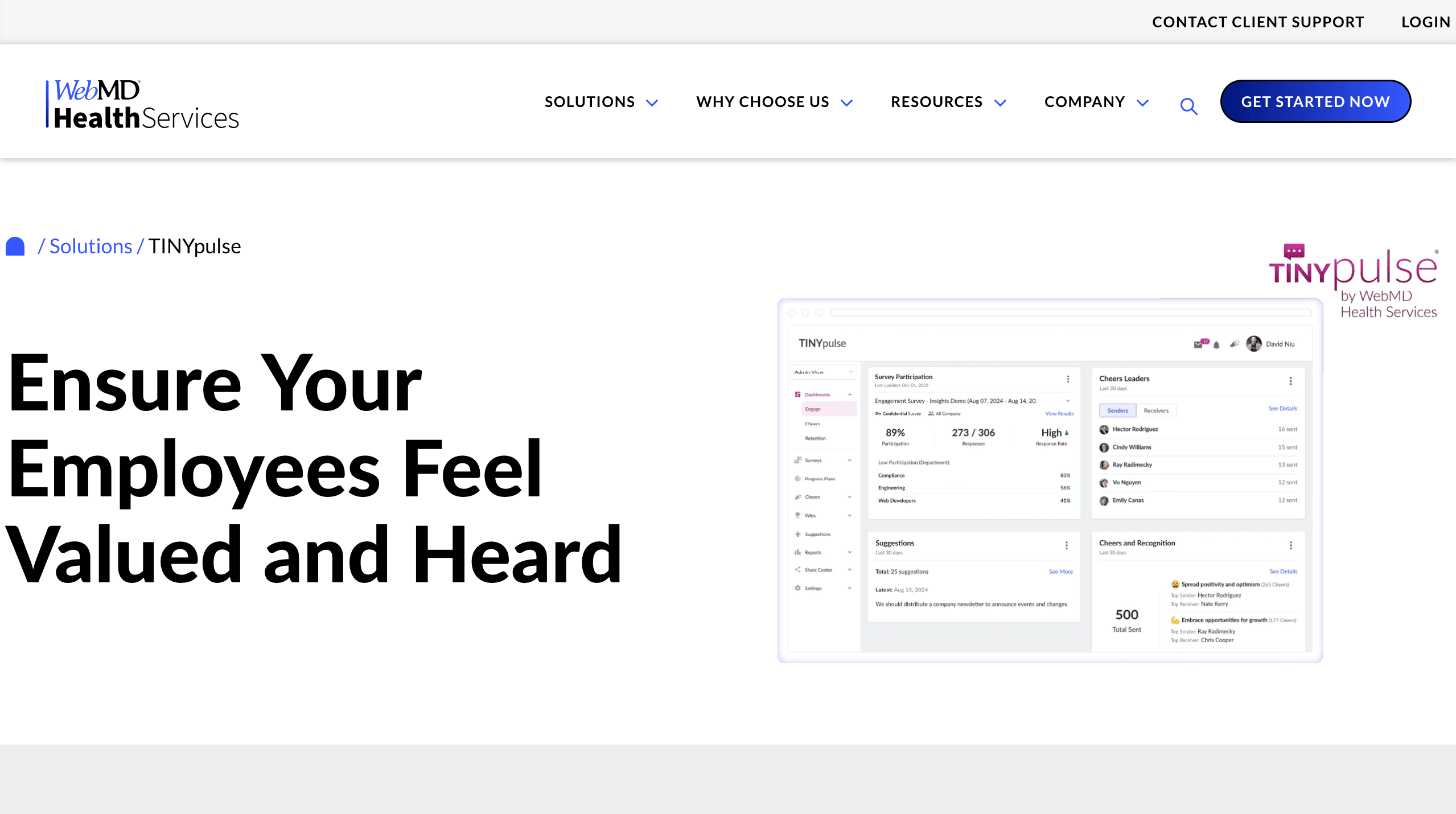 TinyPulse is a lightweight feedback and pulse survey tool for gathering continuous employee input and engagement data.